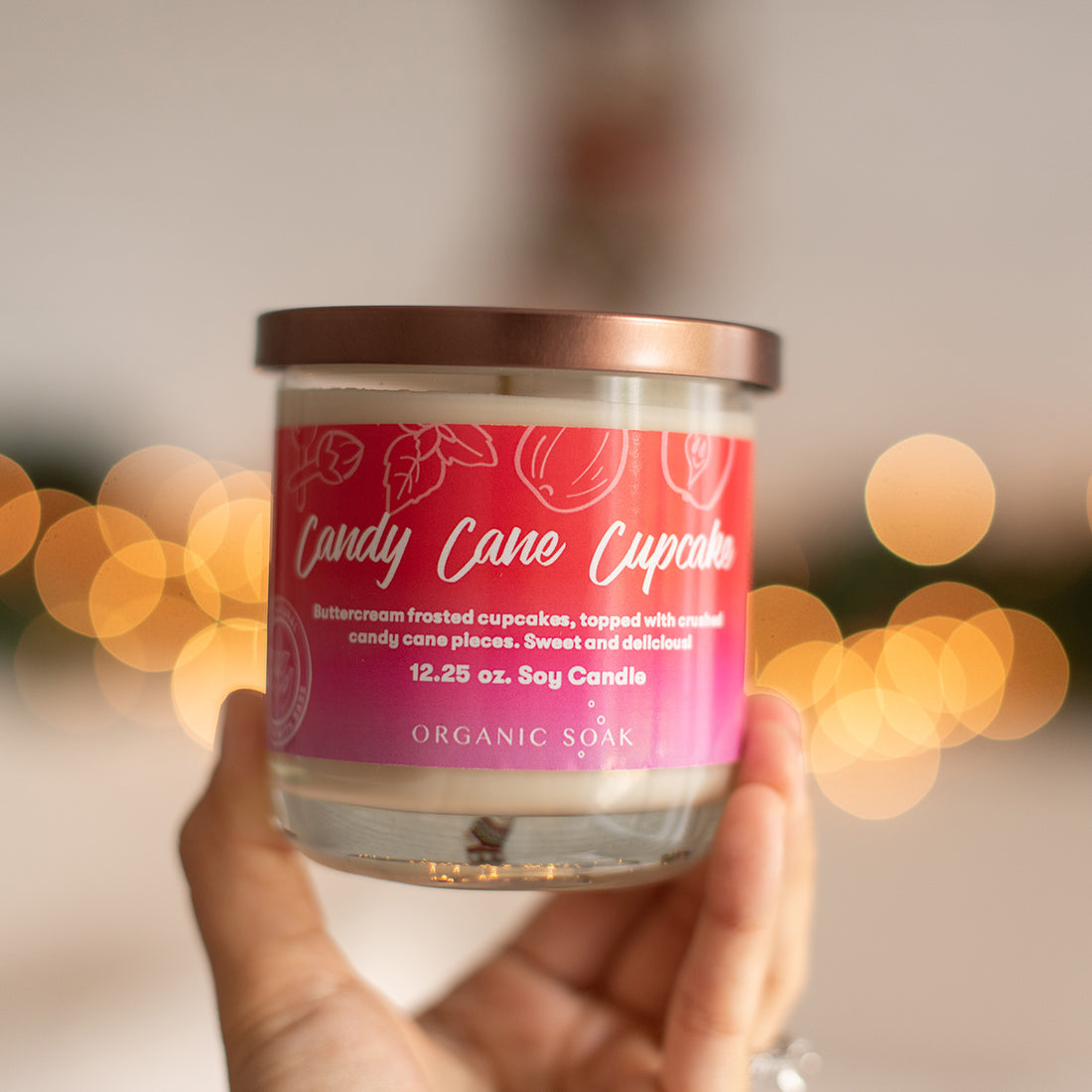 Candy Cane Cupcake Scented Soy Candle